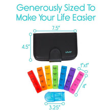 Load image into Gallery viewer, Vive Pill Organizer with Pill Splitter