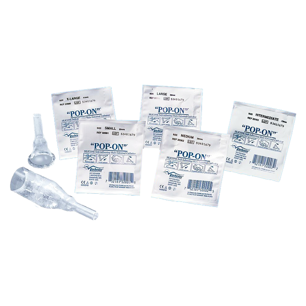 Male External Catheter Pop-On® Self-Adhesive Strip Silicone Medium (32mm)