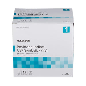 Impregnated Swabstick McKesson 10% Strength Povidone-Iodine Individual Packet Sterile