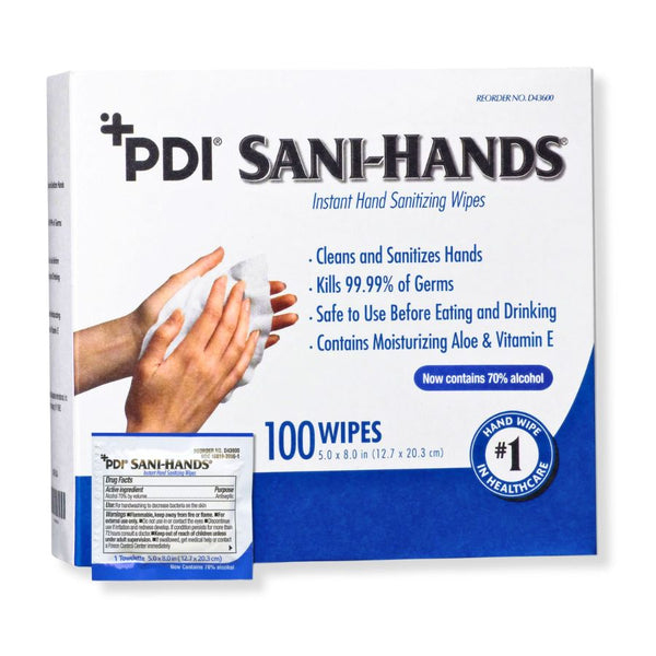 PDI Sani-Hands Instant Hand Sanitizing Wipes 100 Wipes