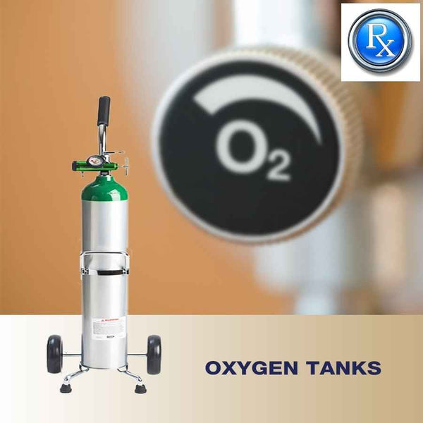 Oxygen Tanks with Regulator and Hand Cart