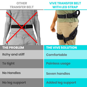 VIVE Heavy Duty Transfer Belt With Leg Straps
