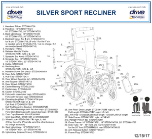DRIVE Silver Sport Full-Reclining Wheelchair