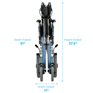 NOVA HD 22″ Transport Chair with 12″ Rear Wheels