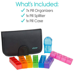 Vive Pill Organizer with Pill Splitter