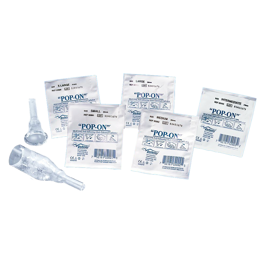 Male External Catheter Pop-On® Self-Adhesive Strip Silicone Medium (32mm)