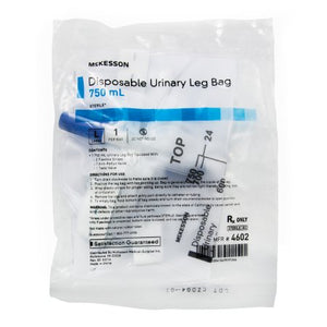 Urinary Leg Bag McKesson Anti-Reflux Valve 750 mL Vinyl