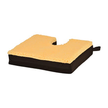 Load image into Gallery viewer, GelFoam Seat Cushion with Coccyx Cutout &amp; Fleece Top (ITEM # 2603CF-R)
