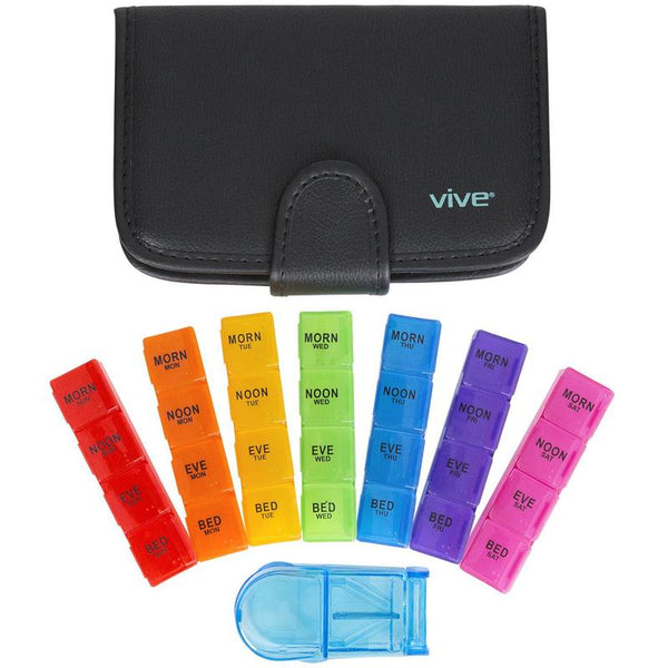 Vive Pill Organizer with Pill Splitter